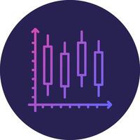 Stock Chart Line Circle Gradient Icon Design vector