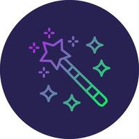 Magic Wand Line Circle Gradient Icon Design vector
