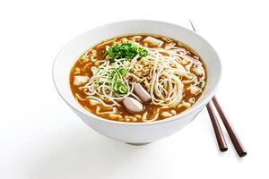 Bowl of Ramen with Chopsticks photo