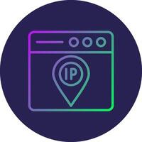 Ip Address Line Circle Gradient Icon Design vector