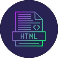 Html Line Circle Gradient Icon Design vector