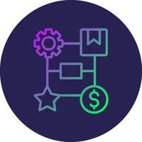 Model Line Circle Gradient Icon Design vector