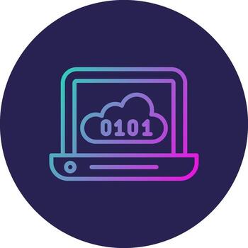 binario código línea circulo degradado icono diseño vector