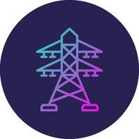 Power Tower Line Circle Gradient Icon Design vector