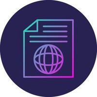 Web Document Line Circle Gradient Icon Design vector