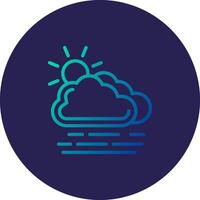 Haze Line Circle Gradient Icon Design vector