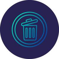 Garbage Line Circle Gradient Icon Design vector
