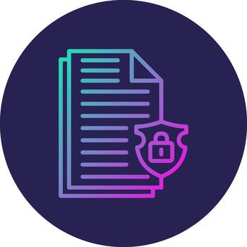 Data Security Line Circle Gradient Icon Design vector