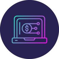 Digital Currency Line Circle Gradient Icon Design vector