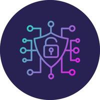 Cyber Security Line Circle Gradient Icon Design vector