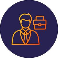 Businessman Line Circle Gradient Icon Design vector