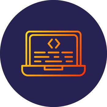 codificación línea circulo degradado icono diseño vector