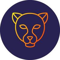 Panther Line Circle Gradient Icon Design vector