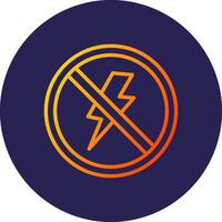 Thunder Line Circle Gradient Icon Design vector