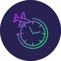 Clock Line Circle Gradient Icon Design vector