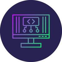 Code Line Circle Gradient Icon Design vector