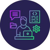 Multitask Line Circle Gradient Icon Design vector