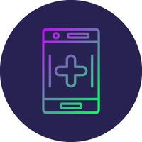 Phone Line Circle Gradient Icon Design vector