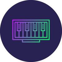 Piano Line Circle Gradient Icon Design vector