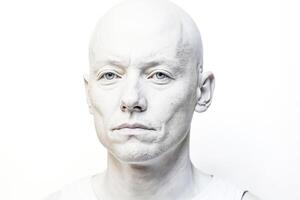 Portrait of a man with white painted face photo