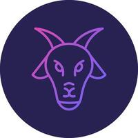 Goat Line Circle Gradient Icon Design vector