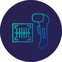 Barcode Scanner Line Circle Gradient Icon Design vector