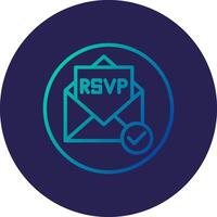Rsvp Line Circle Gradient Icon Design vector