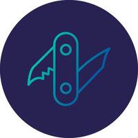 Swiss Army Knife Line Circle Gradient Icon Design vector