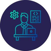 Software Developer Line Circle Gradient Icon Design vector