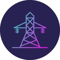Electric Tower Line Circle Gradient Icon Design vector