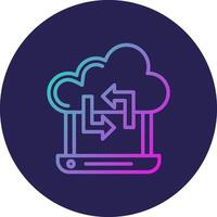Syncing Line Circle Gradient Icon Design vector