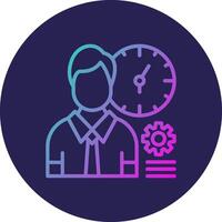 Working Hours Line Circle Gradient Icon Design vector