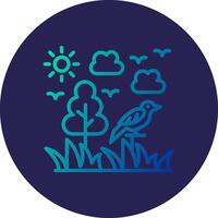 Forest Line Circle Gradient Icon Design vector