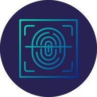 Fingerprint Scanner Line Circle Gradient Icon Design vector