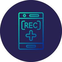 Record Line Circle Gradient Icon Design vector