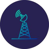 Radar Tower Line Circle Gradient Icon Design vector