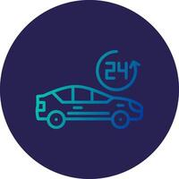 24 Hours Line Circle Gradient Icon Design vector