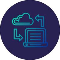 Data Transfer Line Circle Gradient Icon Design vector