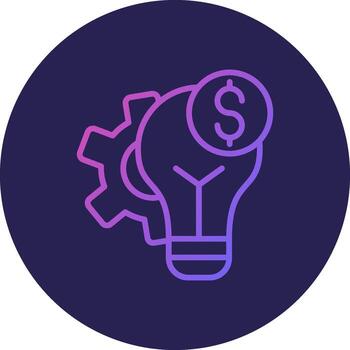 Light Bulb Line Circle Gradient Icon Design vector