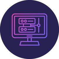 OnLine Circle Gradient Server Line Circle Gradient Icon Design vector
