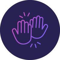 High Five Line Circle Gradient Icon Design vector