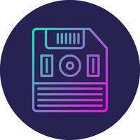 Floppy Disk Line Circle Gradient Icon Design vector