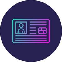 Id Card Line Circle Gradient Icon Design vector