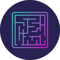 Maze Line Circle Gradient Icon Design vector