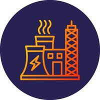 Power Industry Line Circle Gradient Icon Design vector