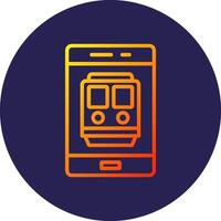 Smartphone Line Circle Gradient Icon Design vector