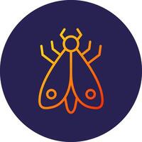 Moth Line Circle Gradient Icon Design vector