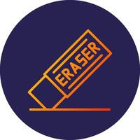 Eraser Line Circle Gradient Icon Design vector