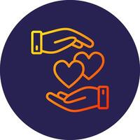 Helping Line Circle Gradient Icon Design vector