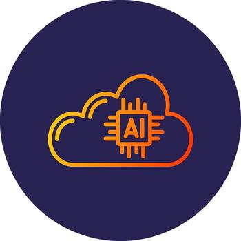 Artificial Intelligence Line Circle Gradient Icon Design vector